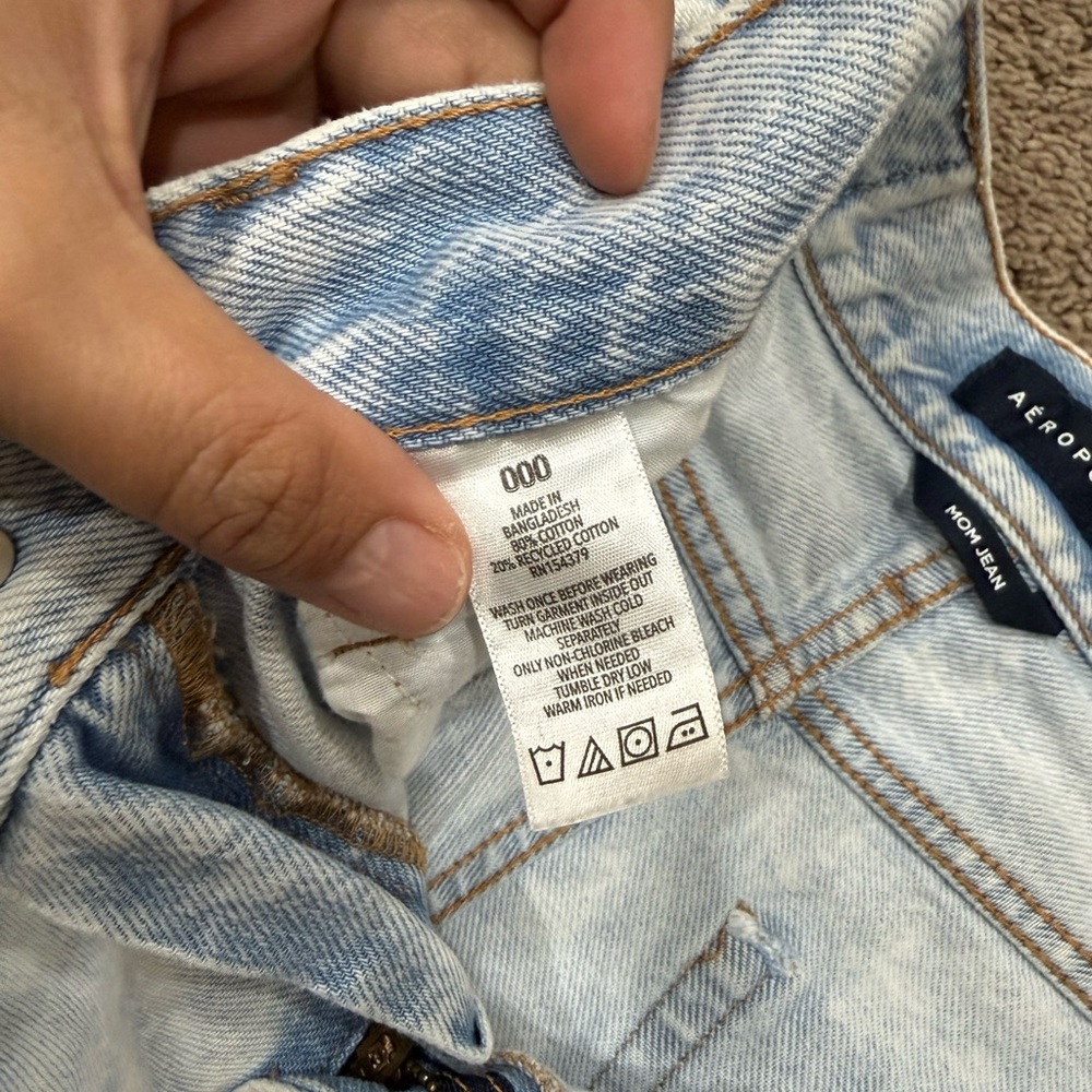 Aeropostale Light Blue Distressed Denim Shorts - Picture 4 of 4